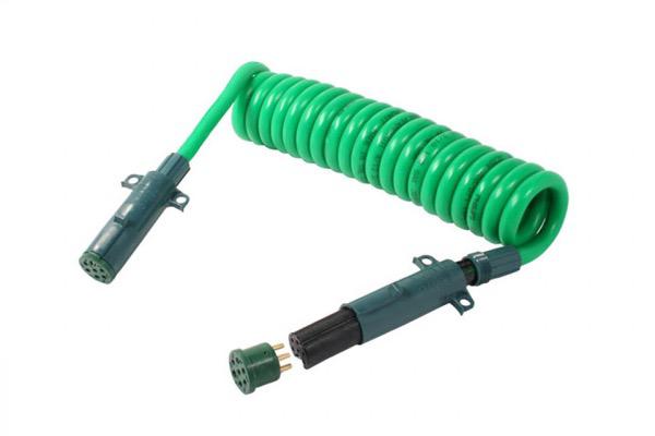 Cable Assembly - ABS PERMACOIL, Coiled, 15 Ft., 4/12, 2/10 & 1/8 ga., with Zinc Die-Cast Plugs